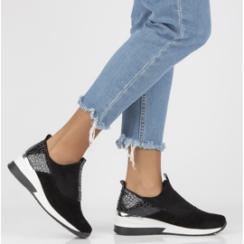 Skórzane Sneakersy Filippo DP1689/22 Bk Czarne 1