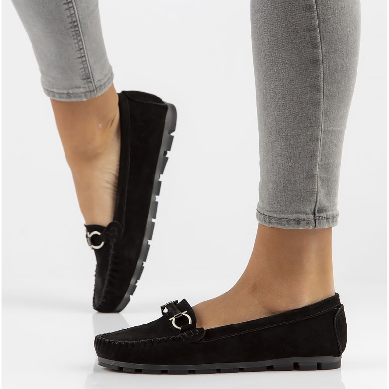 Skórzane mokasyny Filippo DP3613/22 Bk czarne 1