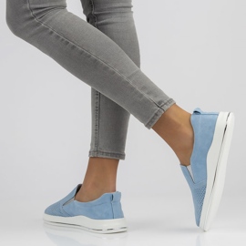 Skórzane półbuty Filippo DP3622/22 Bl niebieskie 1