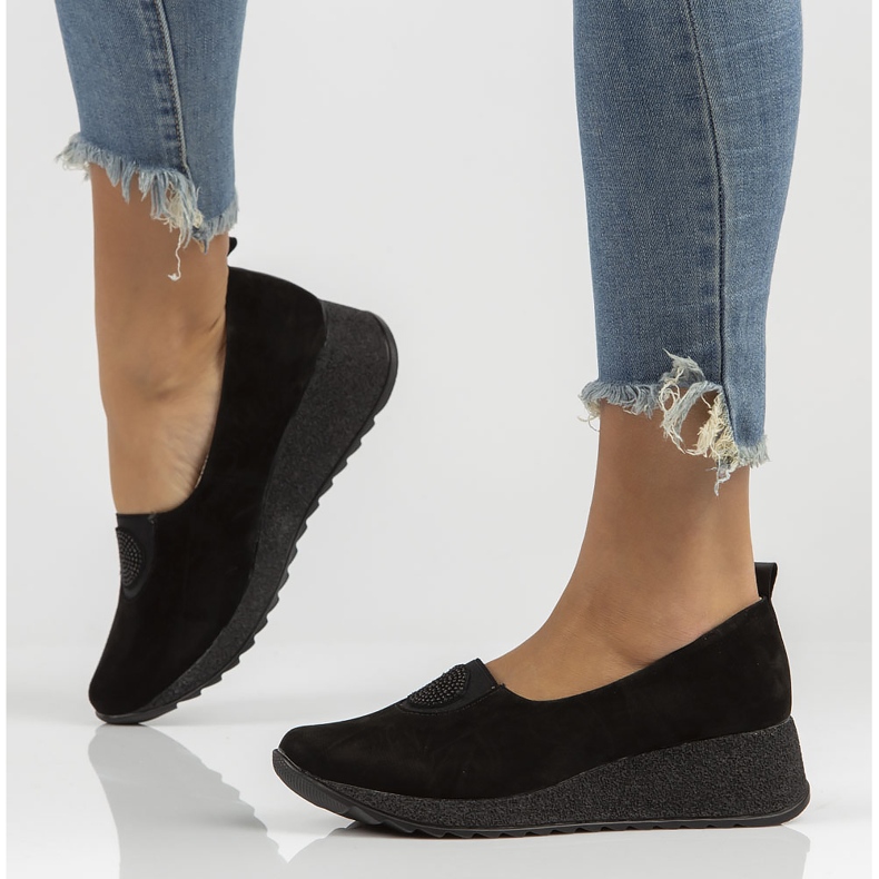 Skórzane półbuty Filippo DP3646/22 Bk czarne 1