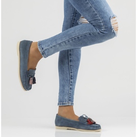 Skórzane mokasyny Filippo DP3512/22 Nv granatowe 2