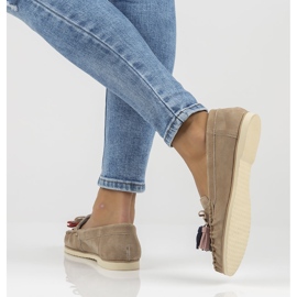 Skórzane mokasyny Filippo DP3512/22 Be beżowe beżowy 1