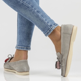 Skórzane mokasyny Filippo DP3512/22 Gr szare 1