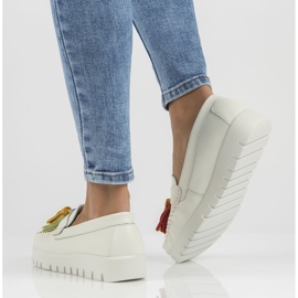 Skórzane półbuty Filippo DP3535/22 Wh białe 1