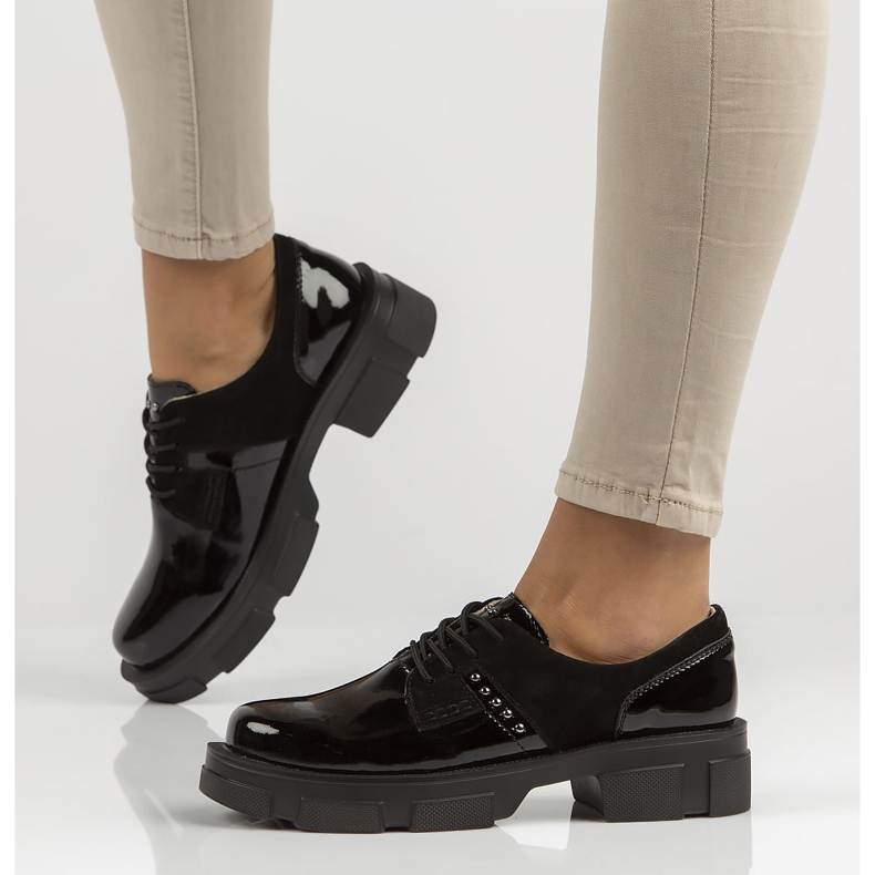 Skórzane półbuty Filippo DP3713/22 Bk czarne 1