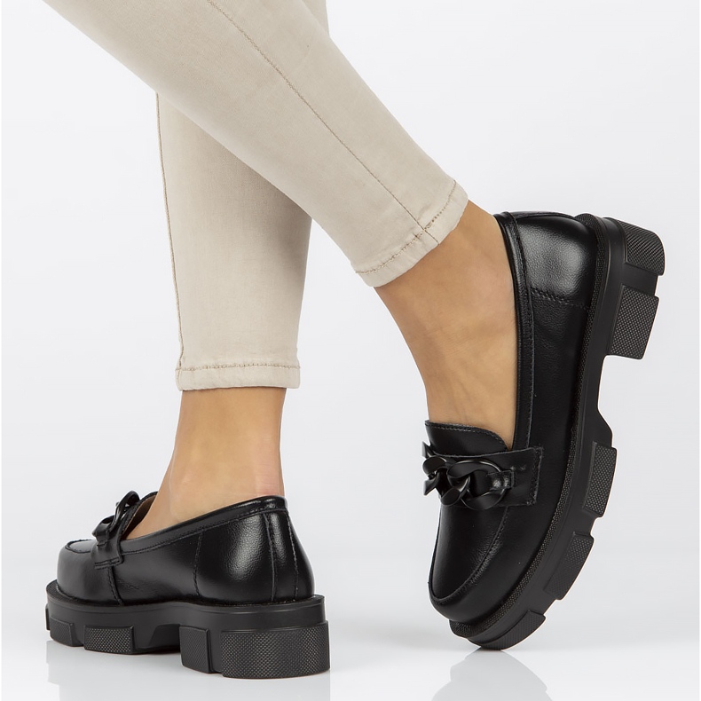 Skórzane półbuty Filippo DP3221/22 Bk Bk czarne 1