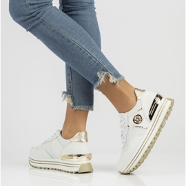 Skórzane Sneakersy Filippo DP3538/22 Wh białe 1