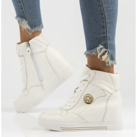 Skórzane Sneakersy Filippo DBT3552/22 Wh białe 1