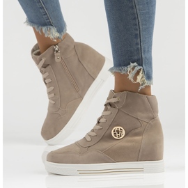 Skórzane Sneakersy Filippo DBT3552/22 Be beżowe beżowy 8