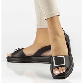 Skórzane sandały Filippo DS3902/22 Bk czarne 1