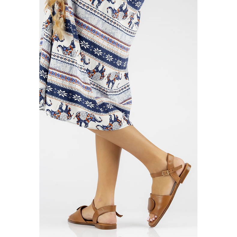 Skórzane sandały Filippo DS3900/22 Br brązowe 1