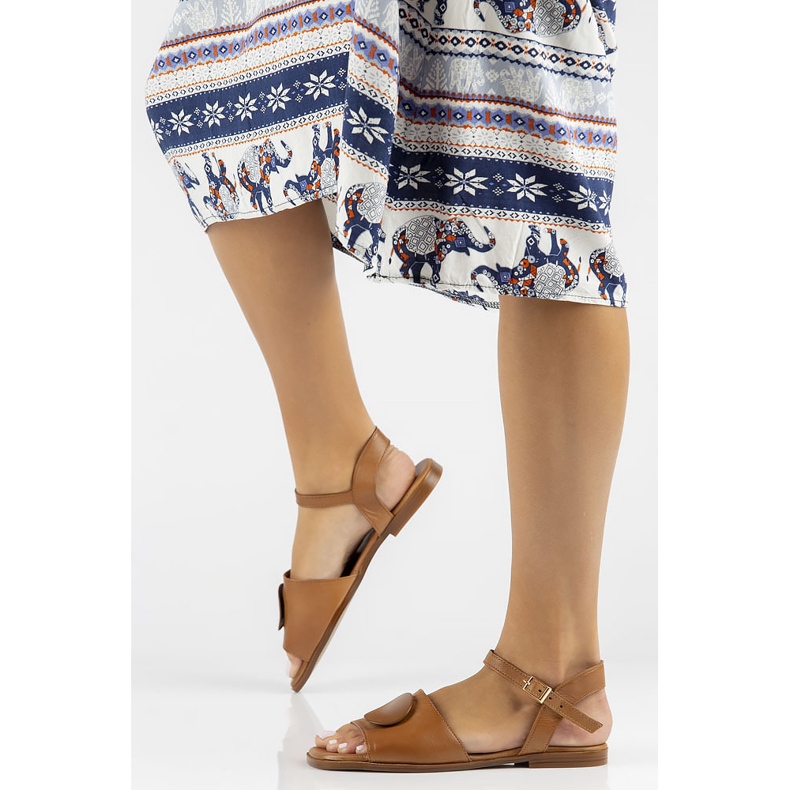 Skórzane sandały Filippo DS3900/22 Br brązowe 2