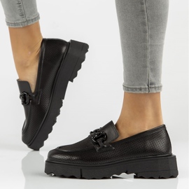 Skórzane półbuty Filippo DP3910/22 Bk czarne 1