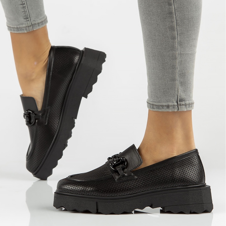 Skórzane półbuty Filippo DP3910/22 Bk czarne 1