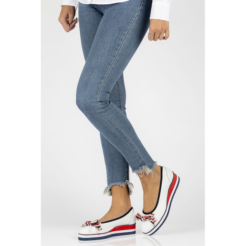 Skórzane baleriny Filippo DP2159/22 Wh białe 2