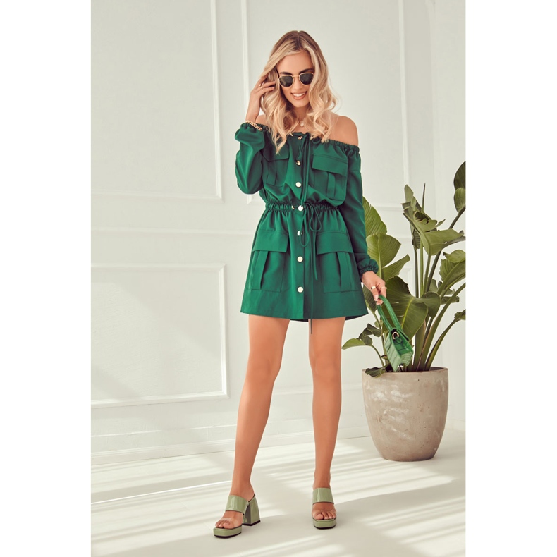 FM1 Lakierowane Klapki Na Słupku Zielone Seattle 1