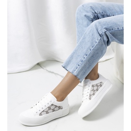 Białe trampki na platformie Birkett szare 2