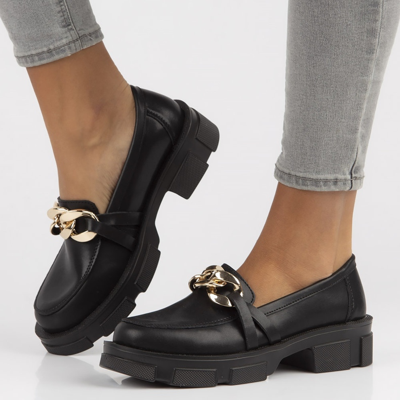 Skórzane półbuty Filippo DP3221/22 Bk czarne 1