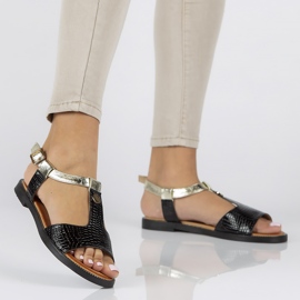 Sandały Filippo DS2099/22 Bk czarne złoty 2