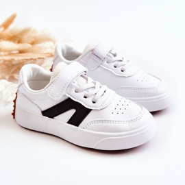 PA1 Dziecięce Skórzane Niskie Buty Sportowe Biało-Czarne Jessie białe 4
