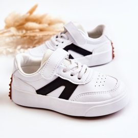 PA1 Dziecięce Skórzane Niskie Buty Sportowe Biało-Czarne Jessie białe 3