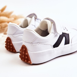 PA1 Dziecięce Skórzane Niskie Buty Sportowe Biało-Czarne Jessie białe 2