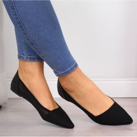 Baleriny Damskie Szpic Czarne Jezzi 2