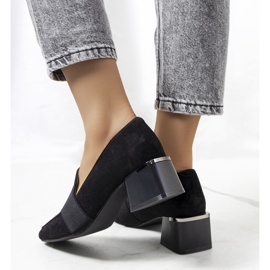 Czarne półbuty na słupku Arden 2