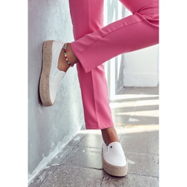 Damskie Espadryle Na Platformie Cross Jeans JJ2R4013C Białe 2