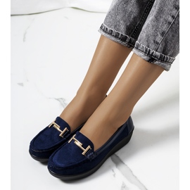 Granatowe mokasyny na koturnie Marinke 1