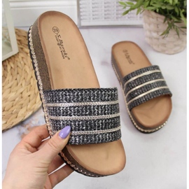 Klapki na platformie czarne W S.Barski 1