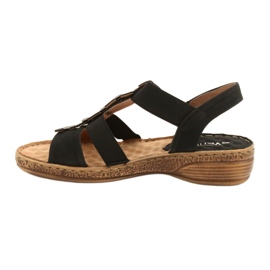Komfortowe Czarne Sandały EVEnto 22SD35-4940 1