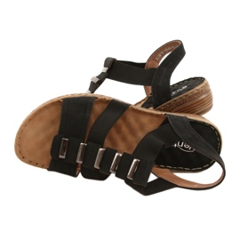 Komfortowe Czarne Sandały EVEnto 22SD35-4940 3