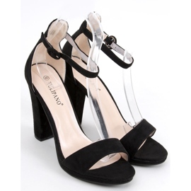 Sandałki na obcasie Ficaria Black czarne 1