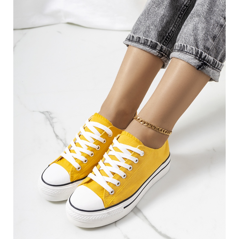 Żółte trampki na platformie Wessel 1