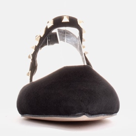 Marco Shoes Czarne sandały z ćwiekami 2
