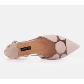 Marco Shoes Sandały z zamszu oraz transparentnego materiału beżowy 6