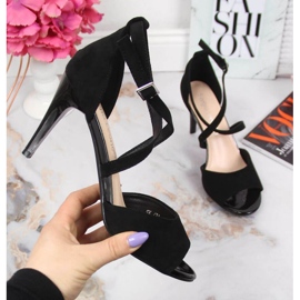 Sandały na szpilce czarne W Sergio Leone 1