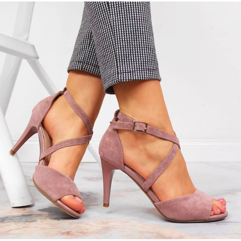 Sandały na szpilce różowe W Sergio Leone 2