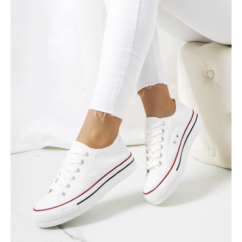 Białe trampki na platformie Wessel 1