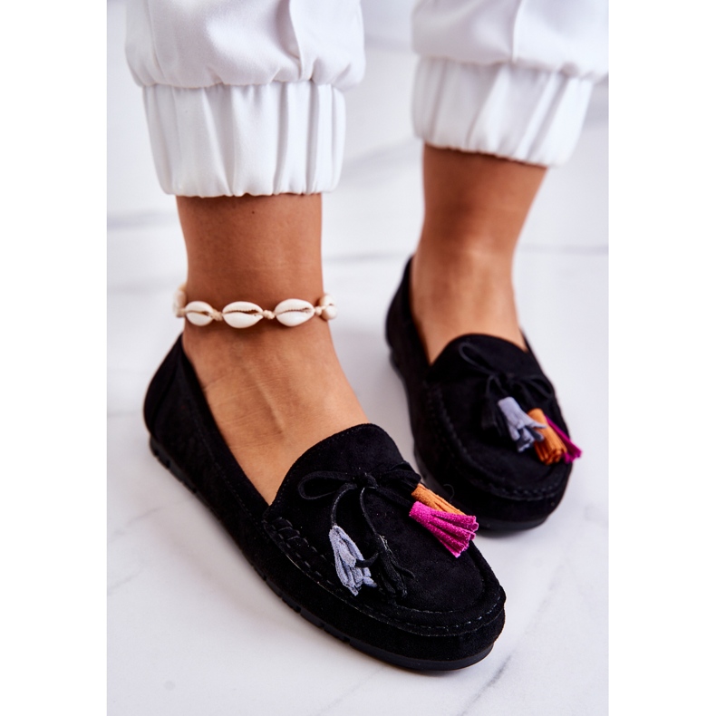 PS1 Damskie Zamszowe Mokasyny Czarne Wilessa 1