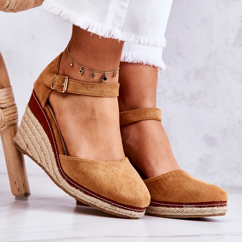 PS1 Damskie Espadryle Na Koturnie Brązowe Tamarill 1