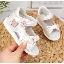 Sandały na rzep białe W American Club 1