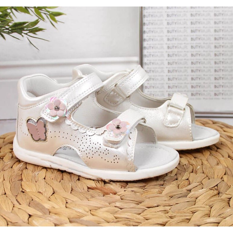 Sandały na rzep białe W American Club 2