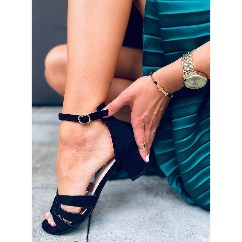 Sandałki na obcasie Avium Black czarne 1