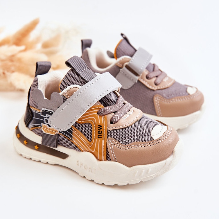 PJ2 Dziecięce Materiałowe Buty Sportowe Szaro-Brązowe Nathine szare 1