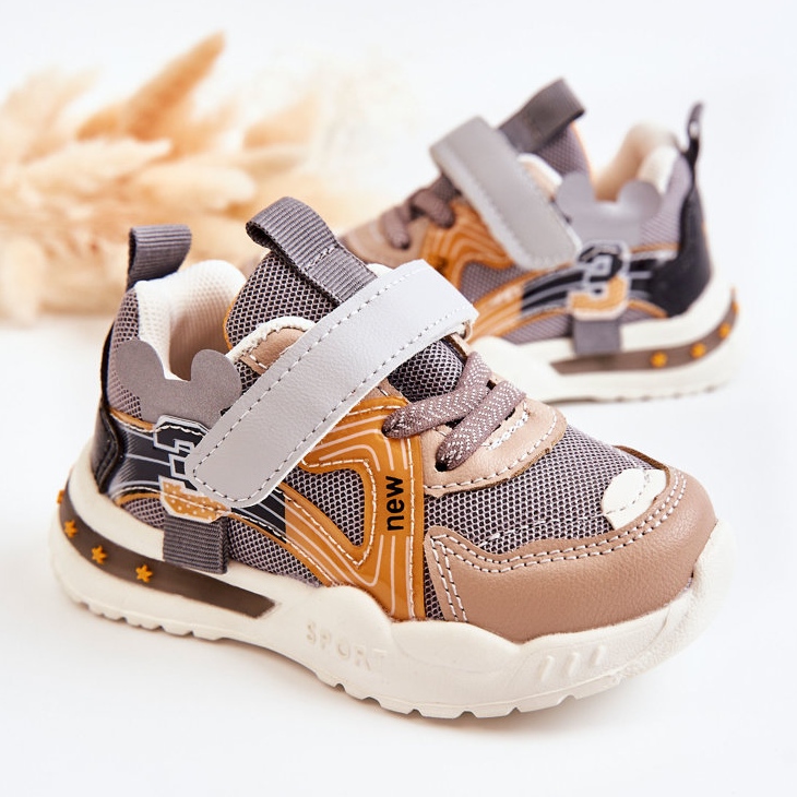 PJ2 Dziecięce Materiałowe Buty Sportowe Szaro-Brązowe Nathine szare 2