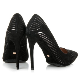 Seastar Zamszowe czółenka z połyskiem czarne 2