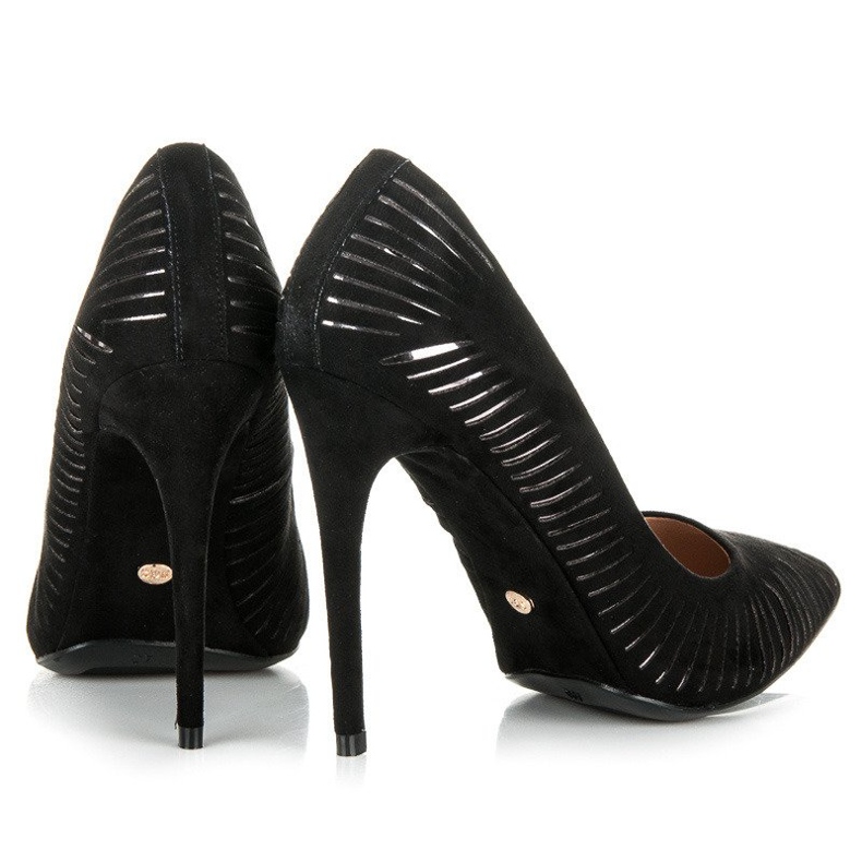 Seastar Zamszowe czółenka z połyskiem czarne 2