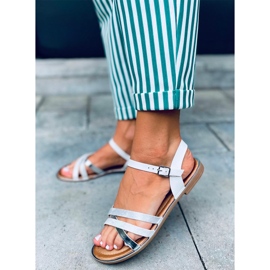 Sandałki damskie Celia White białe 1